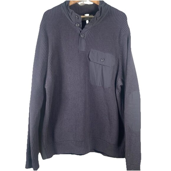 Duluth Trading Co Mens Size XL Brigadier Button Mock Sweater Blue Gray ($99.95) - Picture 1 of 12